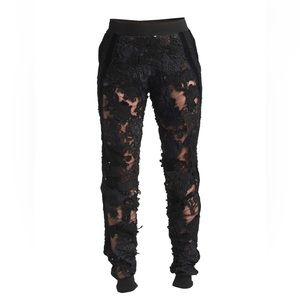 💜TOM FORD RARE RUNWAY Sheer Floral Macrame Jogger Pants